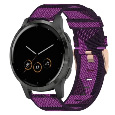 Afbeelding van Garmin Venu 3s / Vivoactive 4s 2s Vivomove Forerunner 255s Canvas nylon bandje Paars