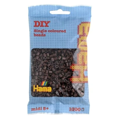 Afbeelding van Hama 207 12 creatieve hobby&#039;s, kralen en sieraden, zakjes met 1000 parels, bruin