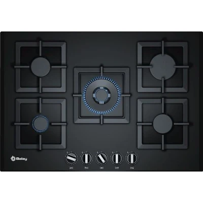 Image de Balay 3ETG676HB Plaque de cuisson intégrée gaz en verre et fonte Noir 1000 W