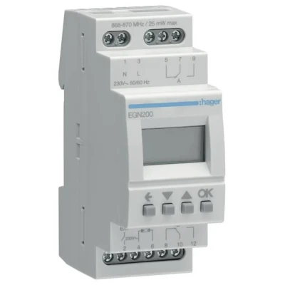 Afbeelding van Hager Programmaklok digitaal, multifunctioneel, 2x wisselcontact, Bluetooth (EGN200)