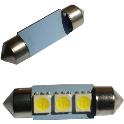 Afbeelding van Auto LEDlamp 2 stuks LED festoon 36mm 3 SMD daglichtwit 6000K 12 Volt