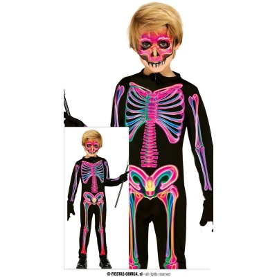 Afbeelding van Fiestas Guirca Kinderkostuum neon skeleton 10 12 jaar