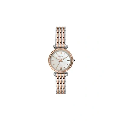 Image de Montre Fossil Carlie Mini trois aiguilles en acier inoxydable couleur argent pour femme, ES4649