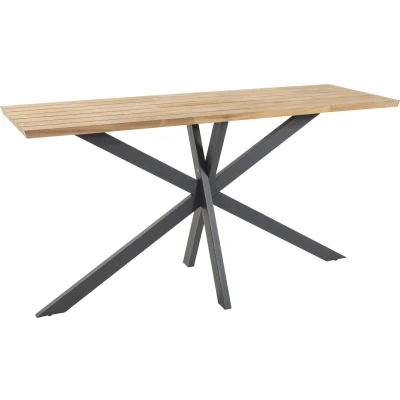 Afbeelding van Prado bar tafel antraciet 200 x 70 105 cm teak tafelblad Taste