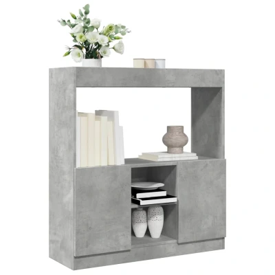 Afbeelding van vidaXL Hoge kast 92x33x100 cm bewerkt hout betongrijs