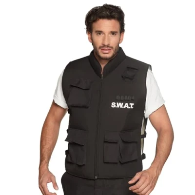 Afbeelding van Boland Verkleedpak Swat Officier Heren Zwart Maat L/XL