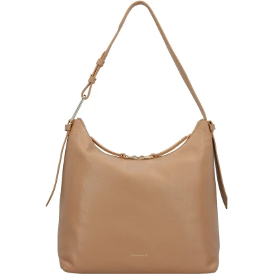 Afbeelding van COCCINELLE Leren Schoudertas Malory Handbag Grained Leather Skin Lichtbruin