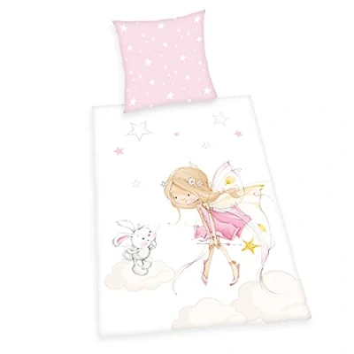 Afbeelding van Herding Little Fairy Beddengoed, kussensloop 80 x cm, dekbedovertrek 135 200 knoopsluiting, 100% katoen/flanel