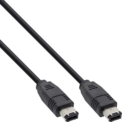 Afbeelding van FireWire 400 kabel met 6 pins connectoren / zwart 1 meter