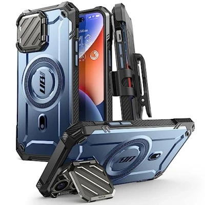 Afbeelding van SUPCASE UB Mag XT, robuuste allround hoes met geïntegreerde standaard en riemclip voor iPhone 14 Pro Max/iPhone 13 Max camerabescherming, compatibel MagSafe (tilt)