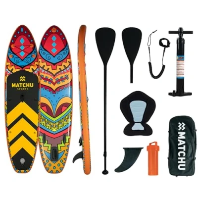 Afbeelding van Matchu Sports SUP board Stand up paddle 320x81x15 Opblaasbaar Premium kwaliteit
