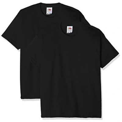 Afbeelding van FRUIT OF THE LOOM Kids Valueweight Short Sleeve T 2 Pack Jongens Shirt (2 Pack), Zwart