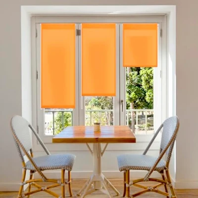 Afbeelding van Blindecor Rolgordijn doorschijnend Aure zonder gereedschap oranje 87 x 180 cm (breedte hoogte)