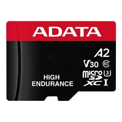 Image de ADATA High Endurance Carte mémoire flash (adaptateur microSDXC vers SD inclus(e)) 64 Go A2 / Video Class V30 UHS I U3 Class10