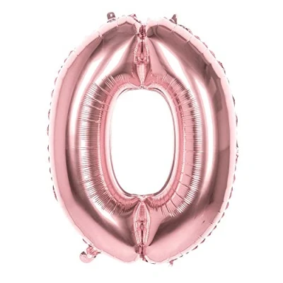 Afbeelding van Boland Folieballon &#039;0&#039; roségoud (86 cm) 0 Rose Goud Cijfer ballon