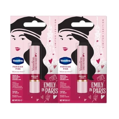Afbeelding van Vaseline x Emily in Paris Parisian Pink Hydraterende lippenbalsem Limited Edition (2 stuks Pink)