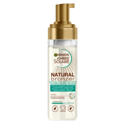 Afbeelding van Garnier Ambre Solaire Self Tan Mousse Zelfbruiner voor Lichaam &amp; Gezicht met Hydraterend Kokoswater 200ml