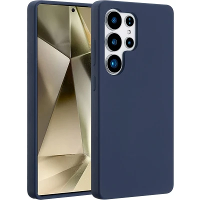 Afbeelding van Accezz Hoesje Geschikt voor Samsung Galaxy S25 Ultra Siliconen Liquid Silicone Backcover MagSafe Donkerblauw