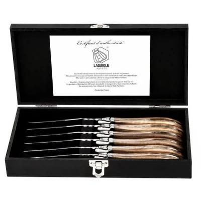Afbeelding van Laguiole Style de Vie Steakmessen Luxury Line Olijfhout 6 Stuks