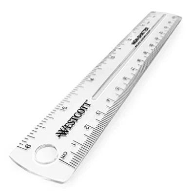 Afbeelding van Westcott liniaal transparant 15cm flexibel voor linkshandigen AC E10122