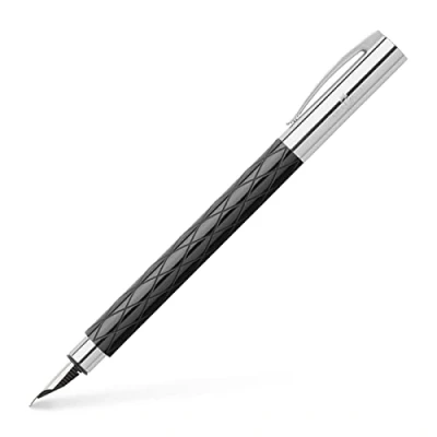 Afbeelding van Faber Castell 148920 AMBITION vulpen lijnbreedte M zwart ruiten