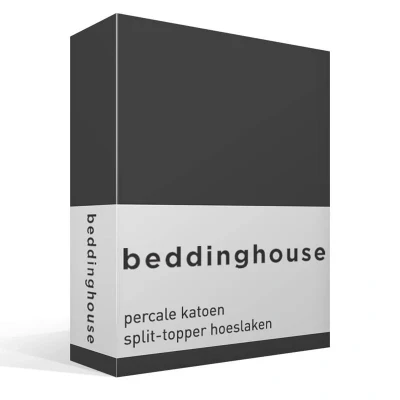 Afbeelding van Beddinghouse Percale Splittopper Hoeslaken Antraciet 180 x 210/220
