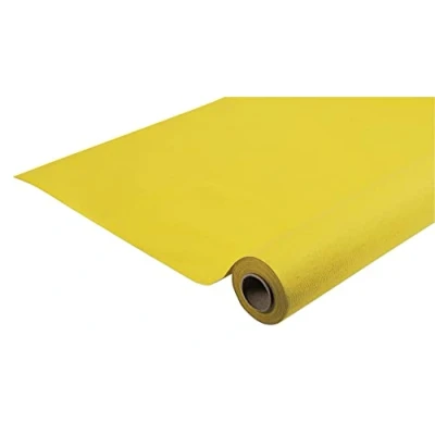 Afbeelding van Pro Nappe Ref. R780624I, doos met 5 spunbond niet geweven tafelkleden voor éénmalig gebruik, scheurbestendig, waterafstotend en afveegbaar materiaal, 6 m lang x 1,20 breed, geel