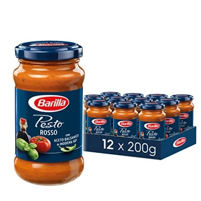 Afbeelding van Barilla Pesto Rosso Pack van 12 (12 x 200 g) rood