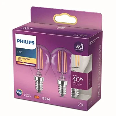 Afbeelding van Philips Kaarslamp en kogellamp Glansgloeilamp LED 4,3 W Warm wit