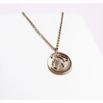 Afbeelding van Ponytail&amp;Co Hanger Munt met Paard Rosé Goud