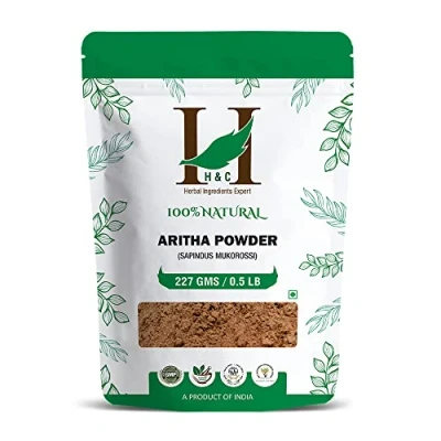 Afbeelding van H&amp;C Herbal Ingredients Expert 100% natuurlijk Aritha/Reetha/Ritha/Soapnuts (Sapindus Mukorossi) poeder voor zijdezacht en glad haar