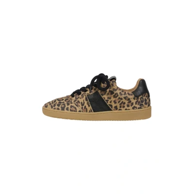 Afbeelding van Dames Sneakers Dwrs Poona Leopard /black Cognac Maat 41