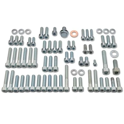 Afbeelding van Easyboost Schroevenset compleet 59 schroeven verzinkt staal CHC voor MBK Booster Nitro Ovetto Mach G Stunt Rocket Yamaha Bw&#039;s Slider Aerox Jog R Neo&#039;s Aprilia SR Malaguti F10 F12 Minarelli motor
