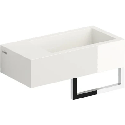 Afbeelding van Clou Flush 3 toiletfontein Mineraalmarmer Links Met kraangat handdoekhouder Minimalistisch design