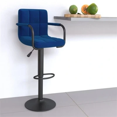 Image de vidaXL Tabouret de bar Bleu Tissu334547
