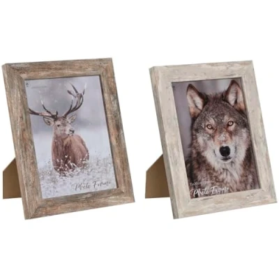 Afbeelding van Fotolijsten Home ESPRIT Wit Natuurlijk Kristal polyestyreen Scandinavisch 19,5 x 2 24,5 cm (2 S...