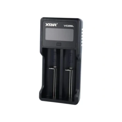 Afbeelding van Xtar Oplader voor 2 Li ION/NI MH/NI CD 18650 Cilindrische Batterijen AAAA, AAA, AA, SC, C, VA LCD Kleur, Powerbank functie, Model: VC2SL, Zwart