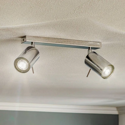 Afbeelding van LED Plafondspot chrome RING 2 x GU10 aansluiting