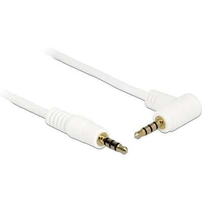 Afbeelding van 3,5mm Jack 4 polig audio/video kabel AWG24 haaks / wit 0,50 meter