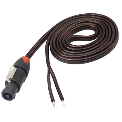Afbeelding van speakon Luidsprekerkabel, blanke draad, naar luidspreker audiokabel voor DJ/PA met draaivergrendeling 2 m