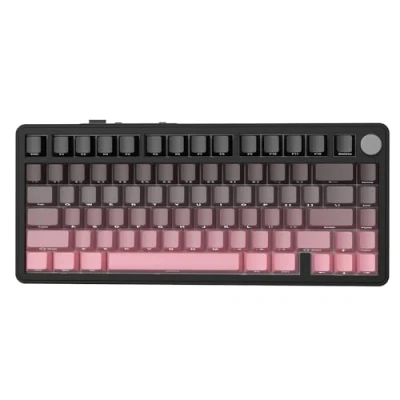 Afbeelding van ATTACK SHARK X85 Mechanisch toetsenbord met afdichting, 75% draadloos gamingtoetsenbord (BT5.0/2,4 G/USB C) en vijf laagse vulling, RGB, 5000 mAh, hot swappable, PBT toetsen (roze)