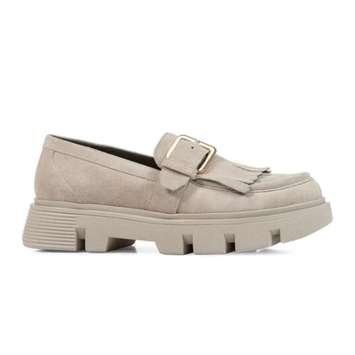Afbeelding van Geox Vilde Instappers, Dames, Maat: 39, Sand Veloursleer