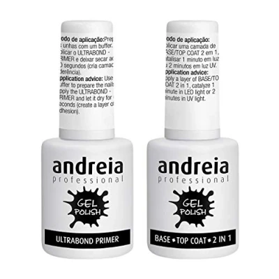 Afbeelding van Andreia Professionele gelnagellak Ultrabond Primer + Base en Top Coat 2 in 1 (set bevat een van elk)