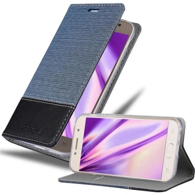 Afbeelding van Cadorabo Hoesje geschikt voor Samsung Galaxy A7 2017 in DONKERBLAUW ZWART Beschermhoes met magnetische sluiting, standfunctie en kaartvakje Book Case Cover Etui
