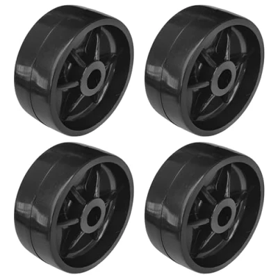 Afbeelding van cyclingcolors 4 kunststof wielen 38 mm zwart harde bewegende trolley kleine kast lade bed schuifdeur