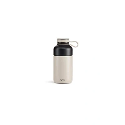 Afbeelding van Lékué dubbelwandige isoleerfles uit rvs met filter taupe 300ml