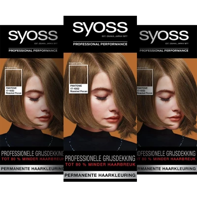 Afbeelding van Syoss Baseline 6 66 Roasted Pecan Permanente Haarverf Haarkleuringen 3 stuks