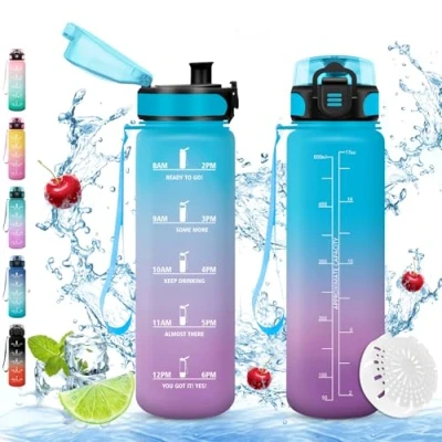 Afbeelding van Vikaster Sportdrinkfles, 500 ml, BPA vrij, lekvrij, geschikt voor koolzuurhoudende dranken, fietsen, fitness, school, kinderen, outdoor