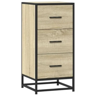 Afbeelding van vidaXL Dressoir 35,5x35x76 cm bewerkt hout en metaal sonoma eikenkleur