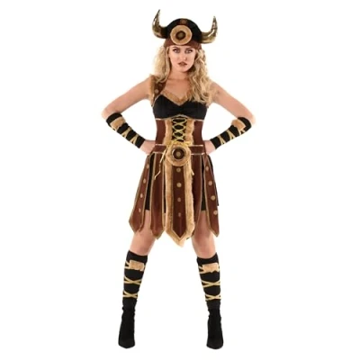 Afbeelding van Morph Viking kostuum voor dames, krijger, Vikingkostuum Vikingjurk Xena The Warrior kostuum, dameskostuum, carnaval, Halloween, maat M